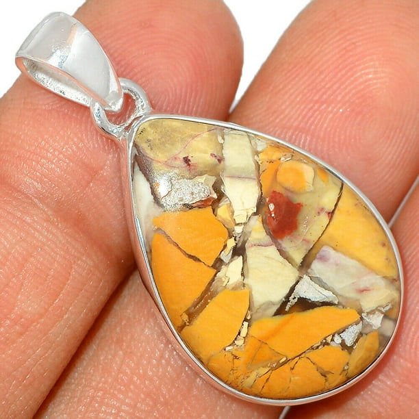 Solid 925 Sterling Silver Jewelry Natural Brecciated Mookaite Pendant Solid 925 Sterling Silver Jewelry Natural Brecciated Mookaite Pendant